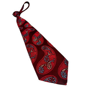 Vintage 1930s Tie Men's Neck Ties Swing Neckties 1940s RED Silk BROCADE 46X3.8"